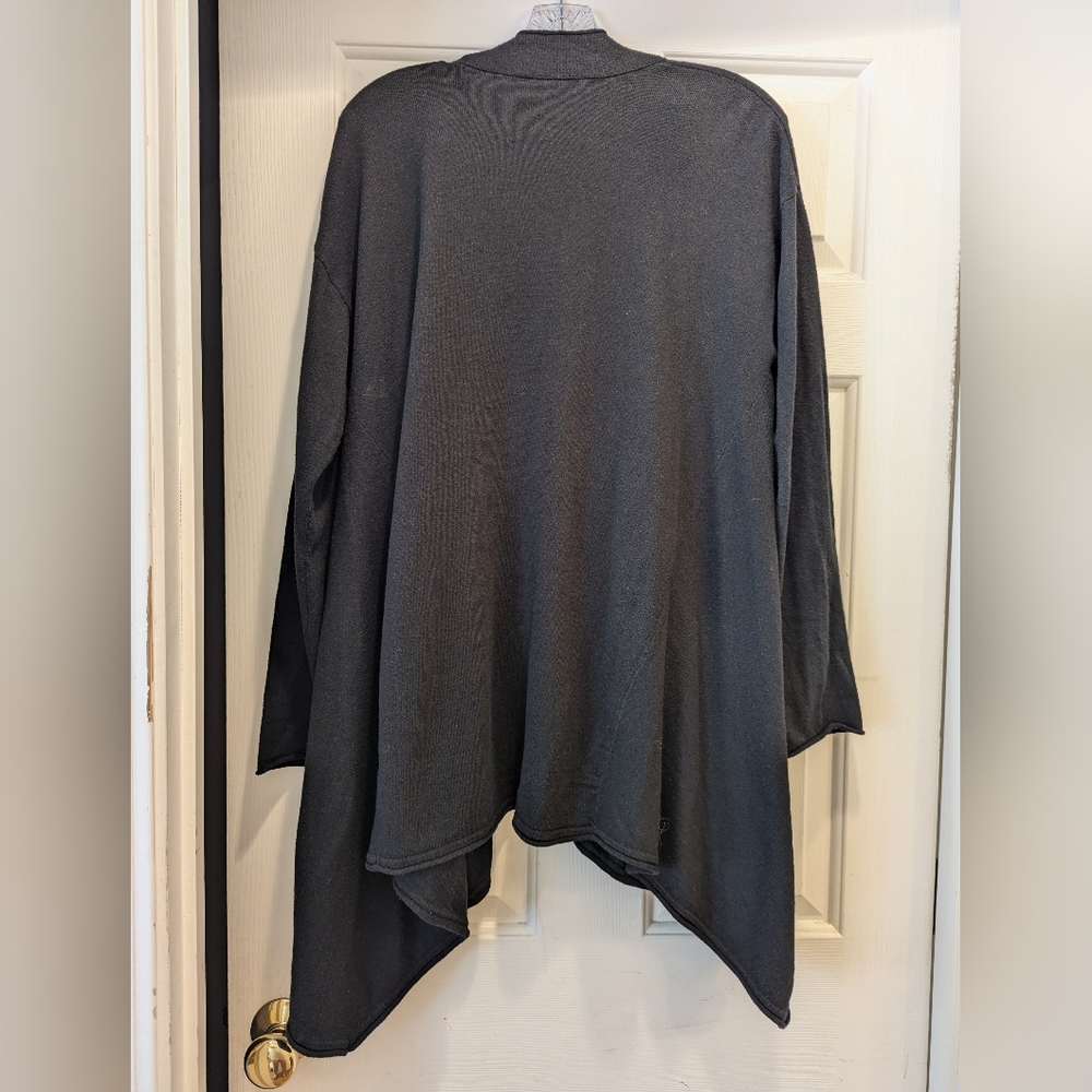 J. JILL Pure Jill Black Open Front Cotton Cashmere Blend Cardi Sweater M Petite - Picture 3 of 8